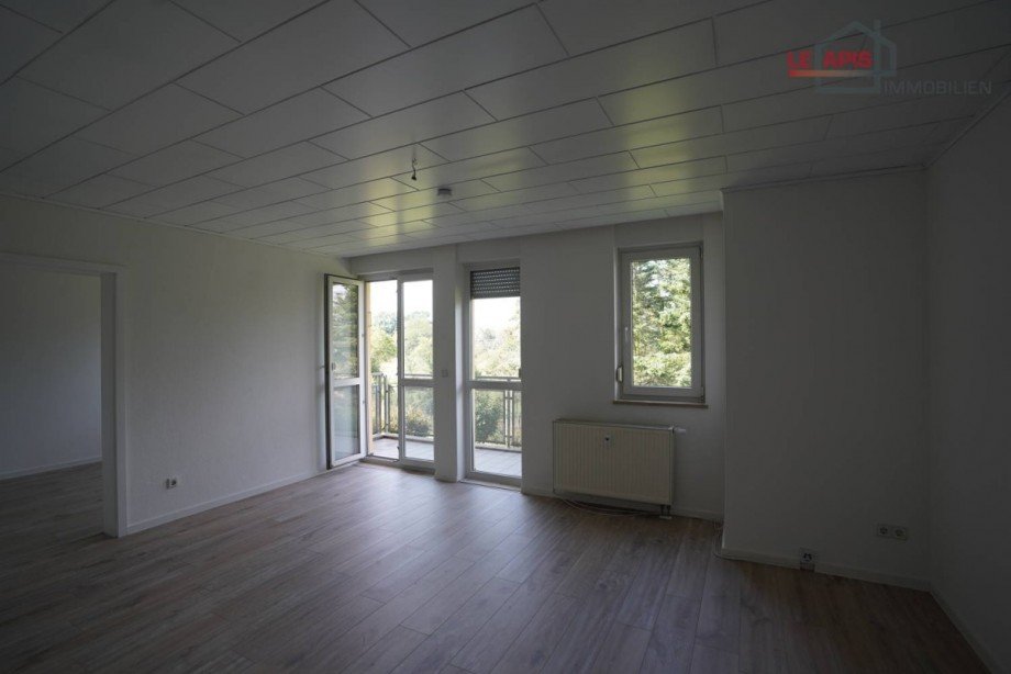 Wohnzimmer Zugang zum Balkon Etagenwohnung Zwenkau