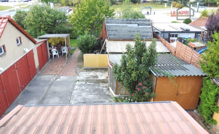 Ausblick zum Gartenbereich Reihenendhaus Kitzscher