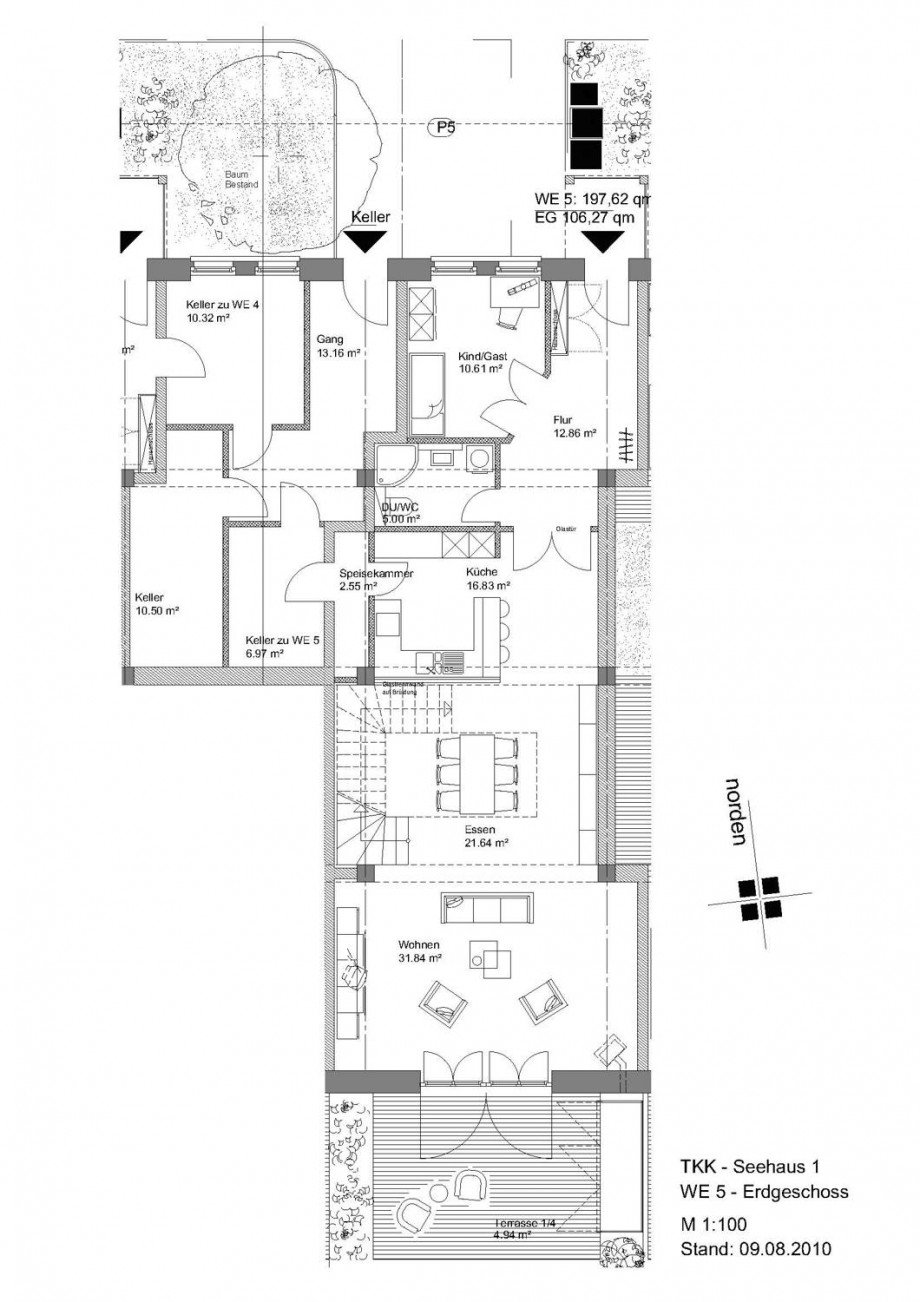 Grundriss EG Reihenmittelhaus Leipzig