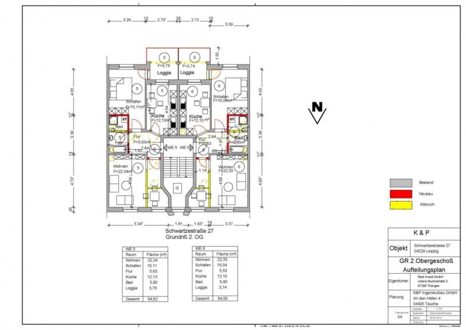 Grundriss WE06 Etagenwohnung Leipzig